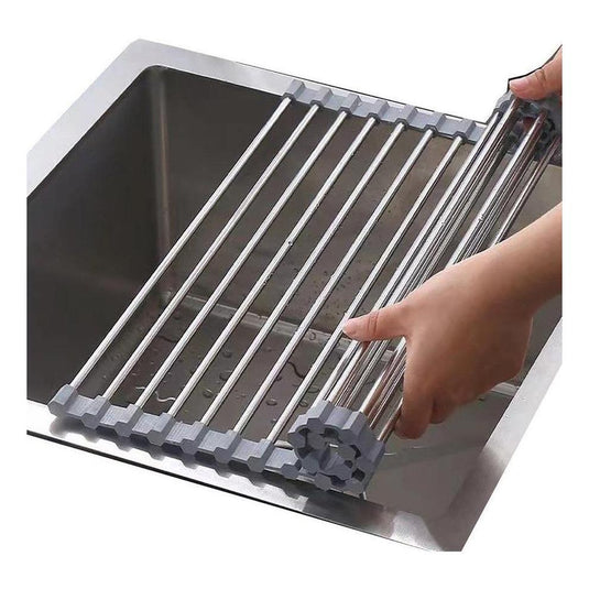 Roll Up Foldable Dish Drying Rack 330 x 425mm - Matte Black