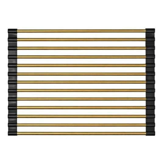 Roll Up Foldable Dish Drying Rack 330 x 425mm - Stainless Steel French Gold