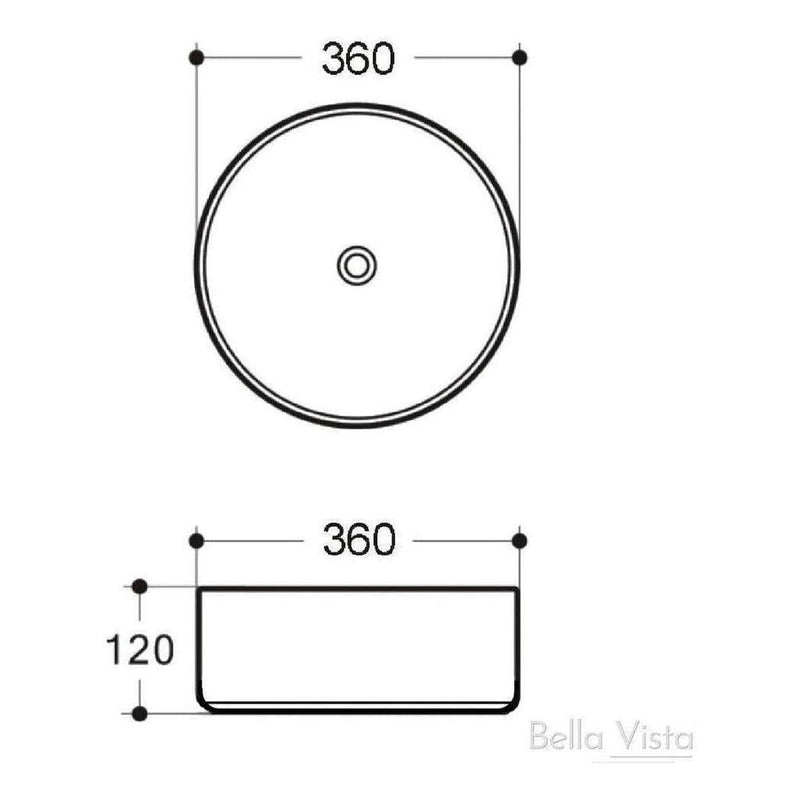 Load image into Gallery viewer, Rotonda Ceramic Basin Sink Round 360 x 120mm White
