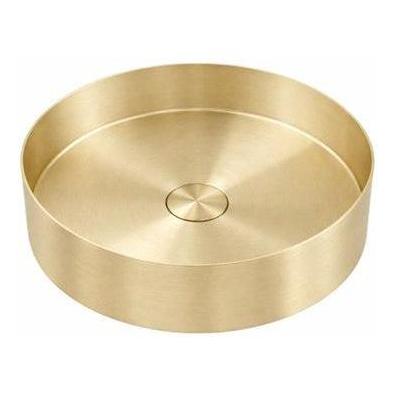 Round Single Bowl Sink Basin 280mm - Stainless Steel French Gold Including Waste