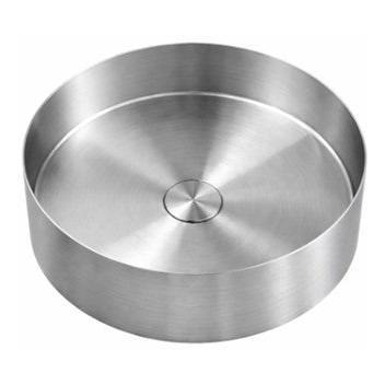 Round Single Bowl Sink Basin 320mm - Stainless Steel Brushed Satin Including Waste