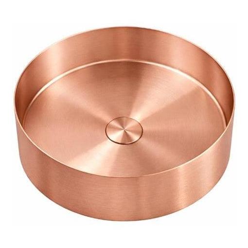 Round Single Bowl Sink Basin 320mm - Stainless Steel Rose Gold Including Waste