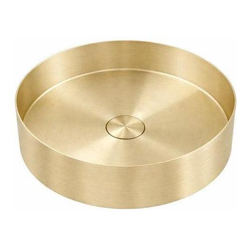 Round Single Bowl Sink Basin 360mm - Stainless Steel French Gold Including Waste