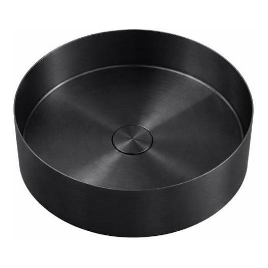 Round Single Bowl Sink Basin 360mm - Stainless Steel Matte Black Including Waste