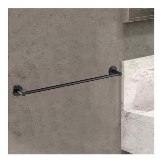 Round Single Rail Towel Rack 600mm Black
