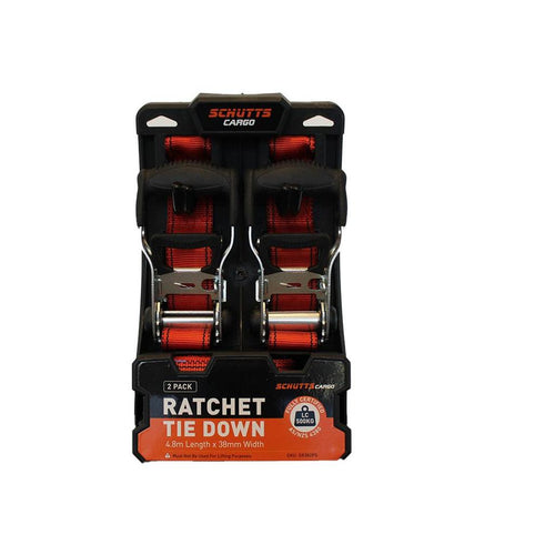 Schutts Quick Release Ratchet Tie Down 25mm x 3m x 2 Pack