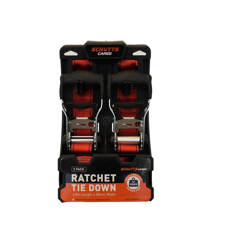 Load image into Gallery viewer, Schutts Quick Release Ratchet Tie Down 38mm x 4.8m x 2 Pack
