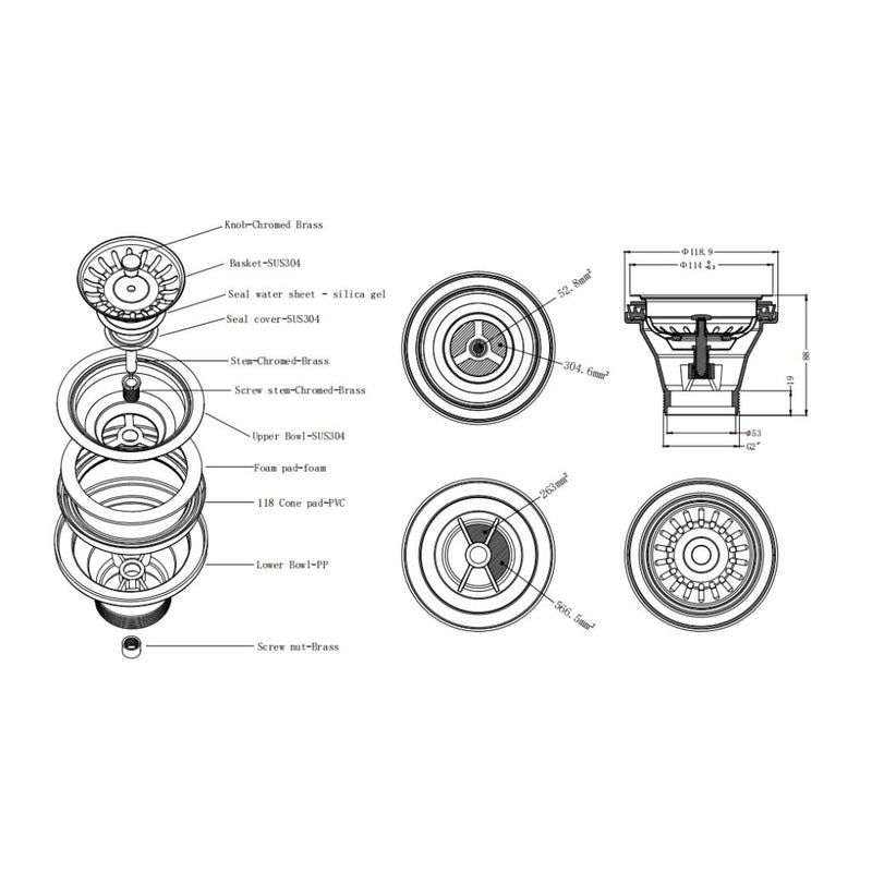 Load image into Gallery viewer, Sink Waste Drain Strainer Gun Metal
