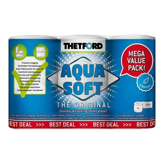 Thetford Aqua Soft 6 Pack Quick Dissolving Toilet Paper