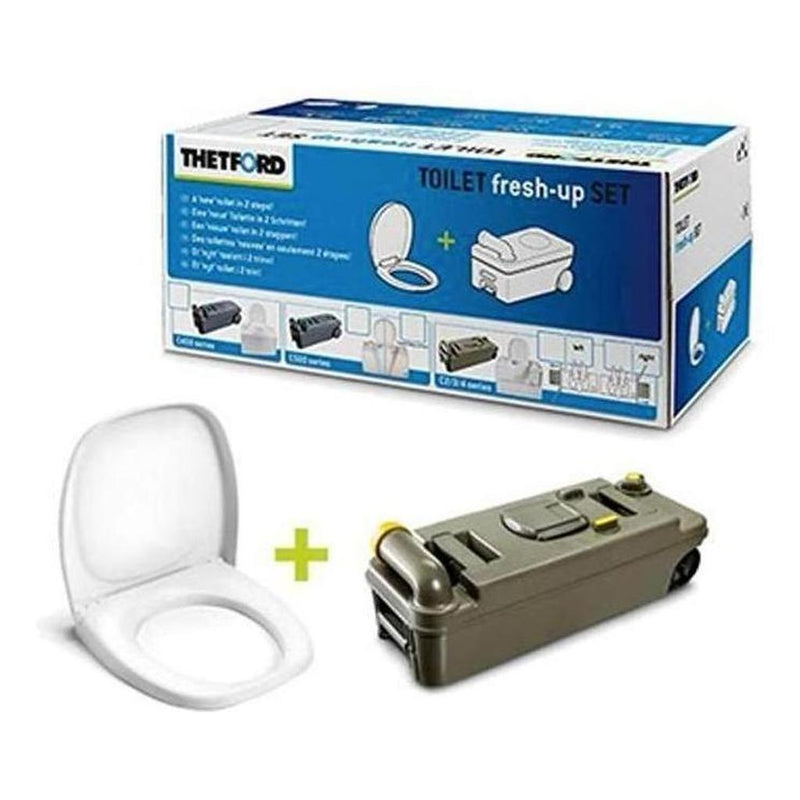 Load image into Gallery viewer, Thetford Fresh Up Set Cassette Tank &amp; Toilet Seat Suits C2/C3/C4 Left Hand Side Toilet
