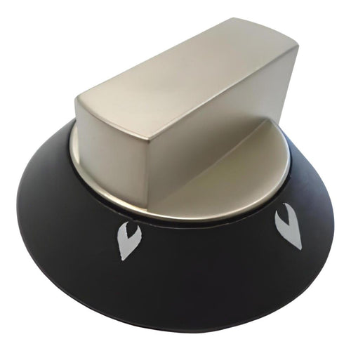 Thetford Replacement Spare Cooker Knob Satin Aluminium / Black x 1