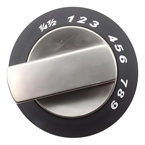 Thetford Replacement Spare Cooker Knob Satin Aluminium / Black x 1