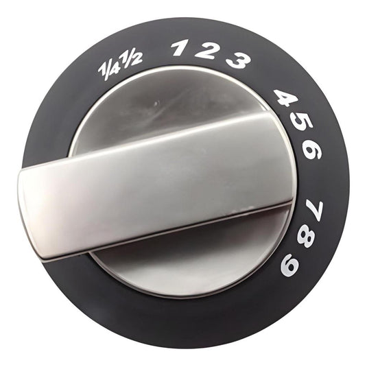 Thetford Replacement Spare Cooker Knob Satin Aluminium / Black x 1