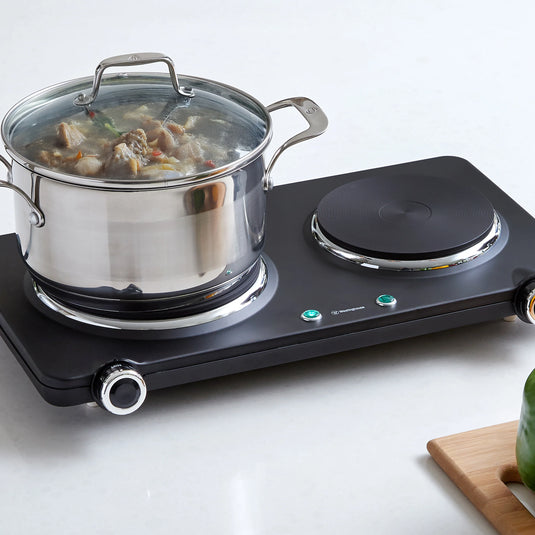 Westinghouse 1500W Twin  Electric Cooktop Hot Plate 470 x 280 x 80mm