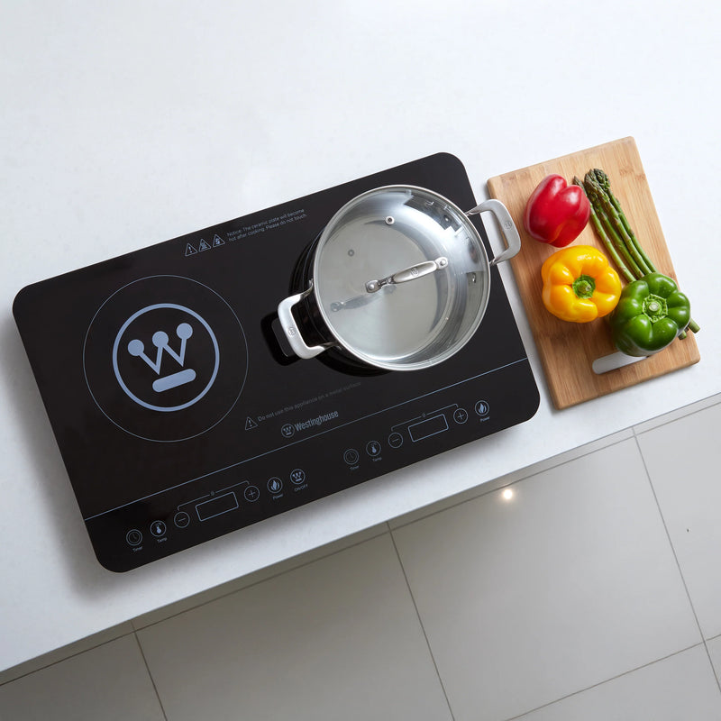 Load image into Gallery viewer, Westinghouse 2400W Twin Induction Cooktop Hot Plate 600 x 360 x 40mm
