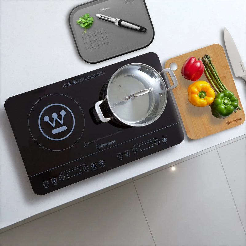 Load image into Gallery viewer, Westinghouse 2400W Twin Induction Cooktop Hot Plate 600 x 360 x 40mm
