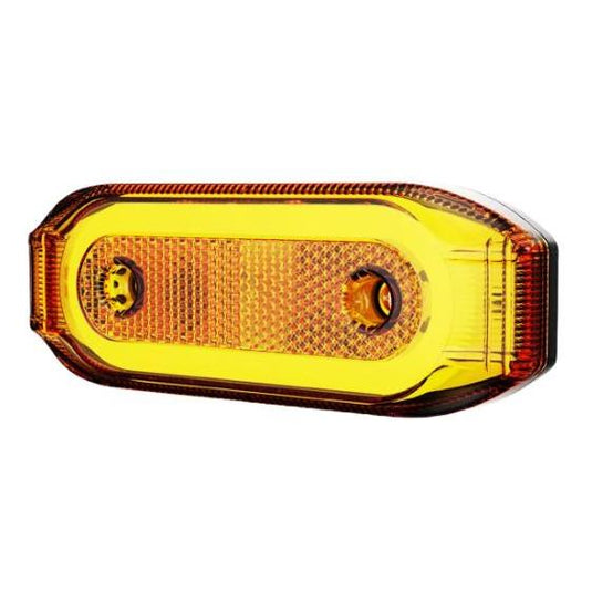 Whitevision 9 - 33V Halotrack Amber Side Marker Reflector 128 x 46 x 18mm Screw Mount