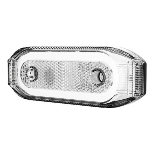 Whitevision 9 - 33V Halotrack Clear Front Marker Reflector 128 x 46 x 18mm Screw Mount