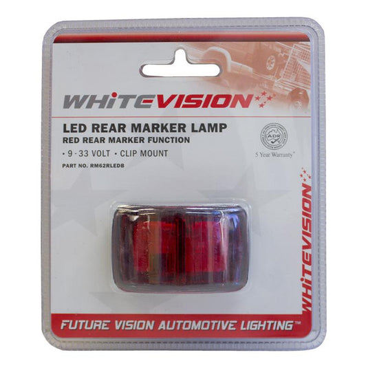 Whitevision 9 - 33V LED Rear Red Marker Inc 0.5m Cable Red Lense Blister