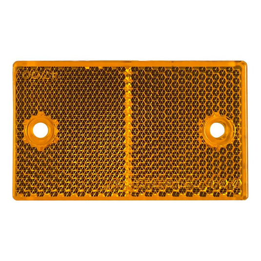 Whitevision Amber Reflector 75 x 46 x 7.5mm Inc Adhesive Backing & Screw Mount