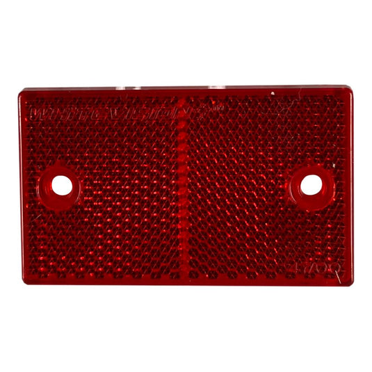 Whitevision Red Reflector 75 x 46 x 7.5mm Inc Adhesive Backing & Screw Mount