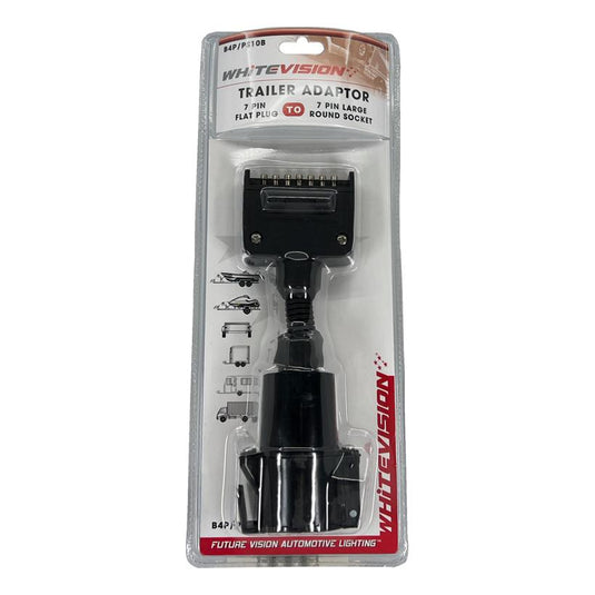 Whitevision Trailer Adaptor 7 Pin Flat To 7 Pin Large Round Adaptor
