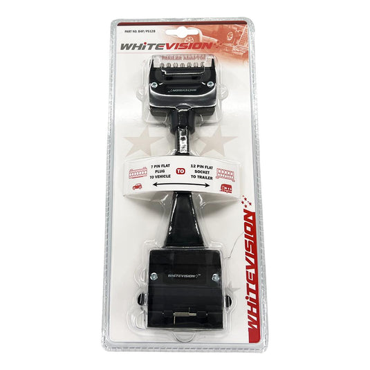 Whitevision Trailer Adaptor 7 Pin Flat to 12 Pin Socket Adaptor