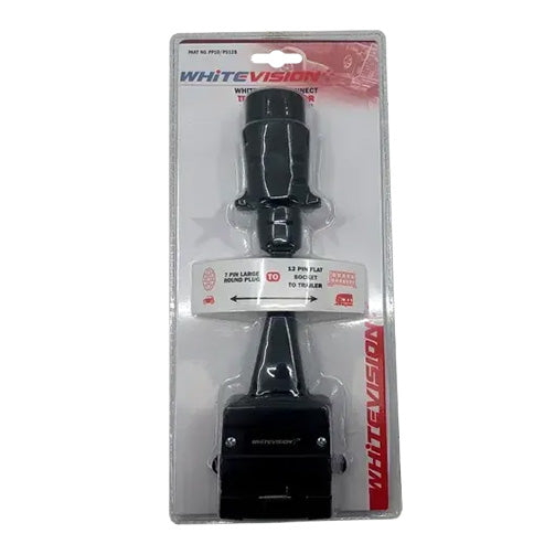 Whitevision Trailer Adaptor 7 Pin Large Round To Flat 12 Pin Adaptor