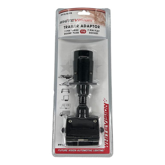 Whitevision Trailer Adaptor 7 Pin Large Round to 7 Pin Flat Adaptor