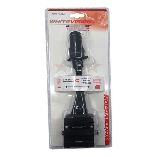 Whitevision Trailer Adaptor 7 Pin Small Round To Flat 12 Pin Adaptor